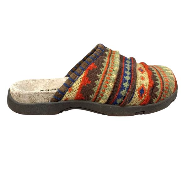 Taos Women’s Tabitha Harvest Aztec Multicolor Knit Slip On Mule Size US 8 - Picture 1 of 11